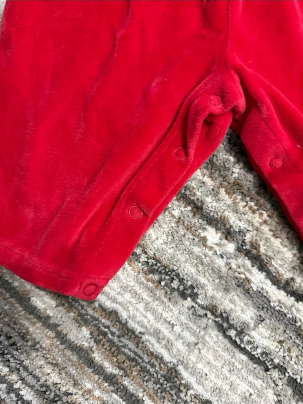 Carter's Red Velvet 'My First Christmas' Romper with Tree Embroidery